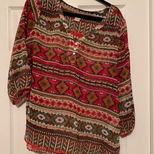 Lucky Brand Aztec Blouse